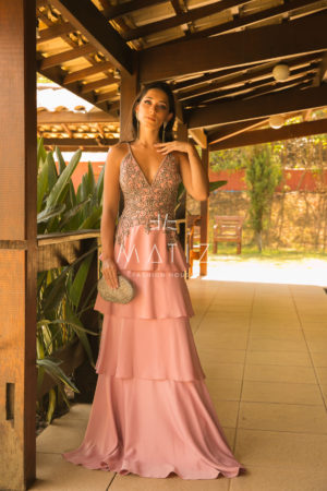 M008 - VESTIDO ROSE CORPO BORDADO