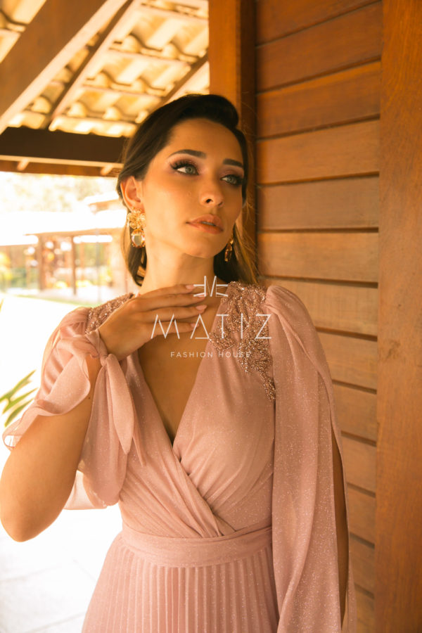 M014 - VESTIDO ROSA SAIA PLISSADA - Image 2