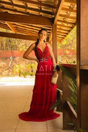 M049 - VT VERMELHO SAIA GREGA