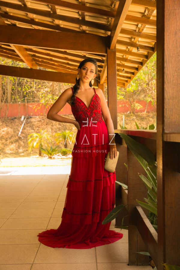 M049 - VT VERMELHO SAIA GREGA