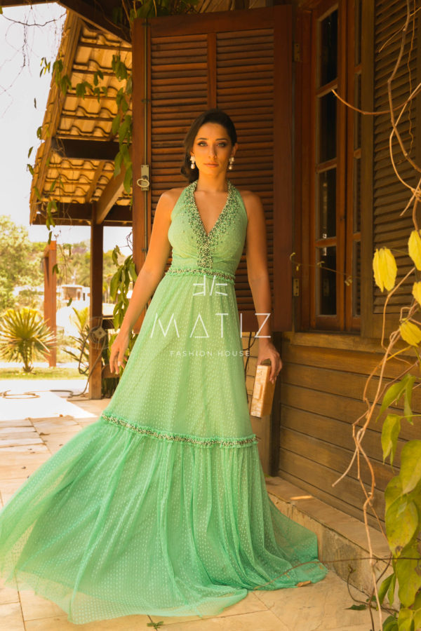M037 - VESTIDO FRENTE ÚNICA MENTA