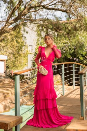 M002 - VESTIDO PINK BABADO