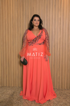 M149 - VT PLUS SIZE CORAL MANGA TULE