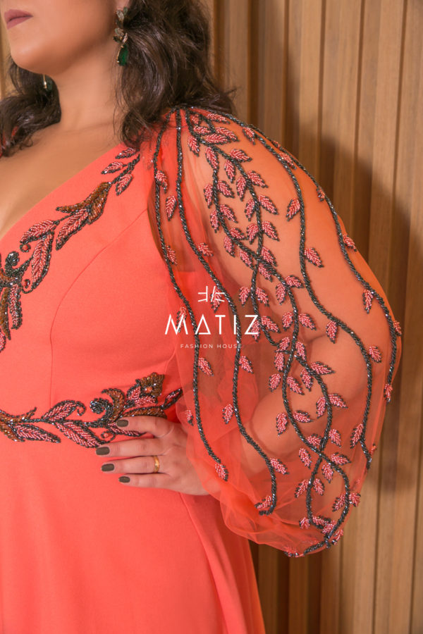 M149 - VT PLUS SIZE CORAL MANGA TULE - Image 3